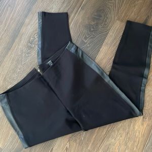 J Crew legging with leather trim